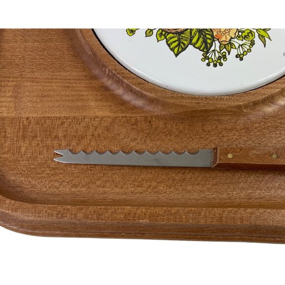 Vintage Goodwood Cheese Board Platter With Ceramic Cups & Knife - Picture 4 of 16